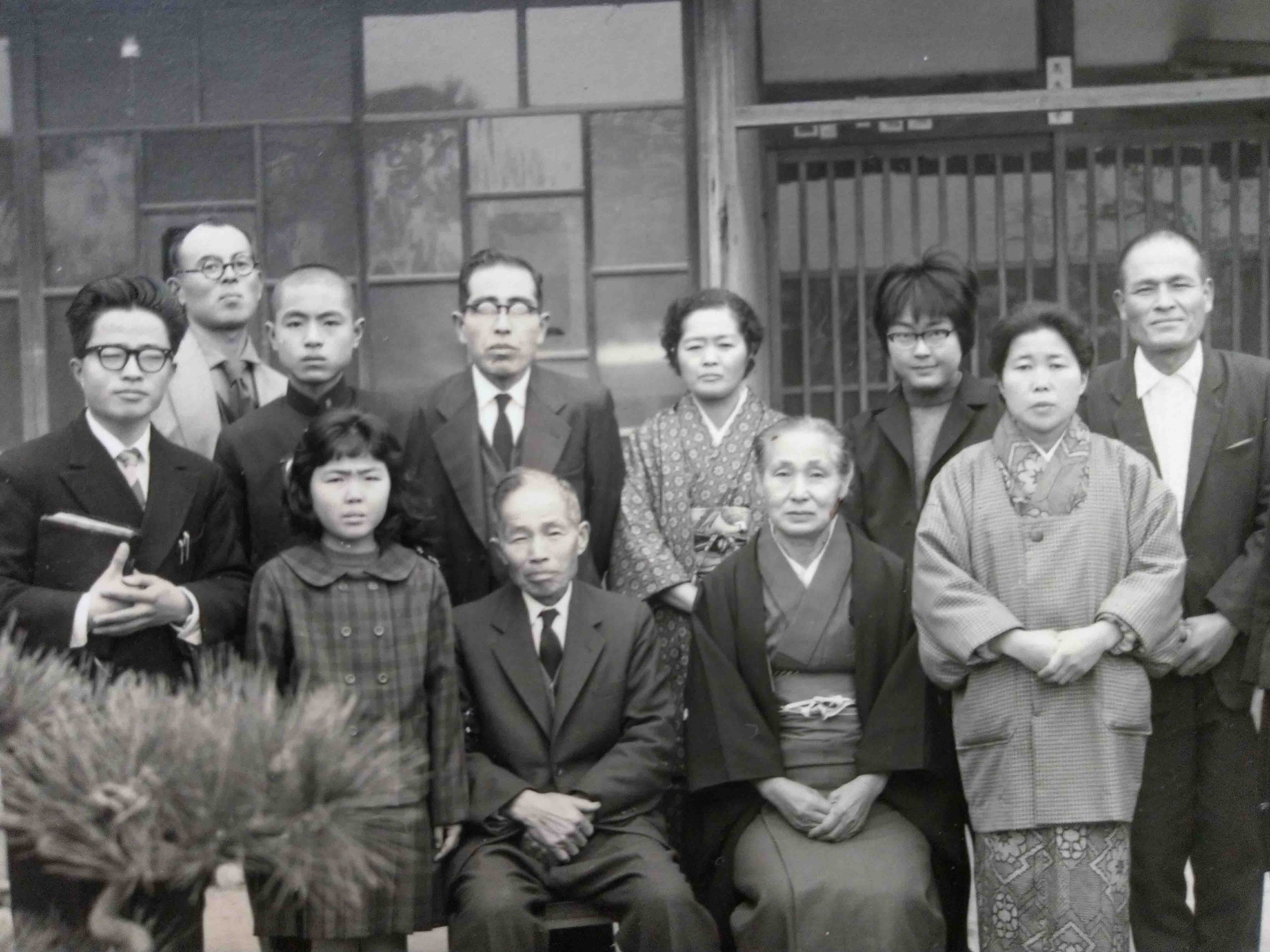 Mitsuharu and Fusae Suzuki, right, with other Seventh-day Adventist church members in an undated photo. (Photo courtesy of Akeri Suzuki)